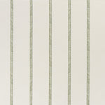 printed linen fabric in a minimal geometric linear pattern in sage on a cream field.
