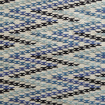Patterned fabric with black, blue, and gray design