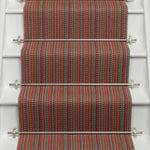 Striped flatweave runner in red orange green blue