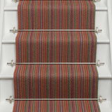 Striped flatweave runner in red orange green blue