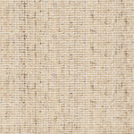 Broadloom carpet in a textural strie in cream accented with brown.