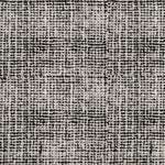 Broadloom carpet in a textural strie in white accented with black
