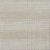 Flatweave rug in a subtle stripe of white and beige.