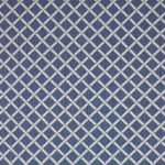 Broadloom carpet in a classic lattice in white on a cobalt blue field.