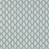 White leaf pattern on a teal background