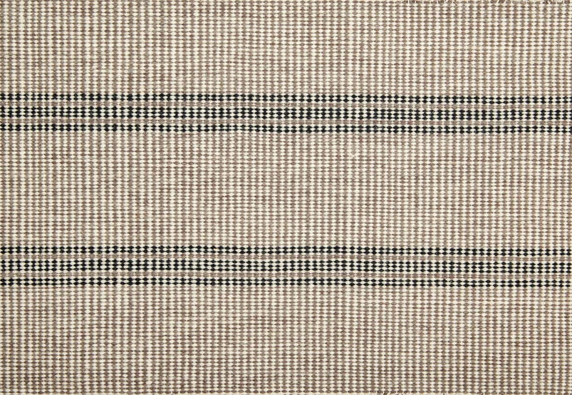 Broadloom carpet swatch in a striped pattern in a neutral black design