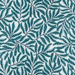 Pattern of green and blue  leaves on a white background