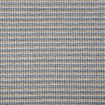 Broadloom carpet with textured stripe in shades of blue, tan and cream.