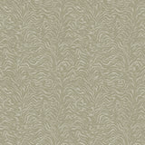 Detail of printed wallpaper with watercolor swirling stripe pattern in tonal sage green