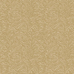 Detail of printed fabric with watercolor swirling stripe pattern in tonal warm tan.