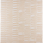 Sheet of hand-painted wallpaper with an undulating ribbon pattern in peach.