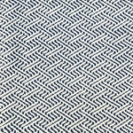Indoor-Outdoor rug in a diamond basket weave in white and blue.