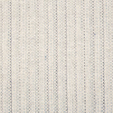 Broadloom carpet in a striated stripe in cream with blue accents. 