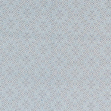Textured fabric with a diamond pattern in blue on white. 