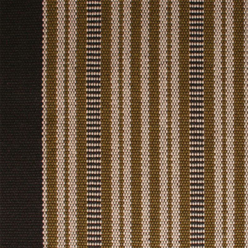 Striped flatweave runner in brown cream and black