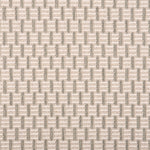 Broadloom carpet in a small striped check in taupe.