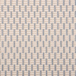 Broadloom carpet in a small striped check in light blue and ecru.