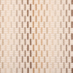 Broadloom carpet in a small ombré striped check in shades of brown, taupe and beige on a cream field.