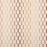 Broadloom carpet in a small ombré striped check in shades of brown, taupe and beige on a cream field.