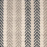 Broadloom carpet swatch in a herringbone pattern in a cream blue grey design