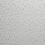 Fabric in a minimal floral print in red and gray on a light gray field.