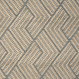 Broadloom carpet in a novel herringbone design in taupe and sky blue
