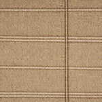 Broadloom carpet in large scale plaid in shades of brown and ivory.
