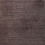 Close up of broadloom carpet with solid cut pile ribbed stripe in dark brown.