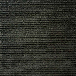 Close up of broadloom carpet with solid cut pile ribbed stripe in dark green.