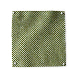 Pinned swatch of woven fabric in green.