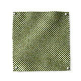 Pinned swatch of woven fabric in green.