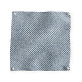 Pinned swatch of woven fabric in pale blue. 