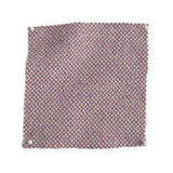 Pinned swatch of woven fabric in pale purple. 