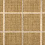 Broadloom carpet sample with windowpane grid in cream on a warm tan background. 
