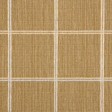 Broadloom carpet sample with windowpane grid in cream on a warm tan background. 