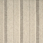 Textured broadloom carpet in ecru with stripes in grey.