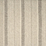 Textured broadloom carpet in ecru with stripes in grey.