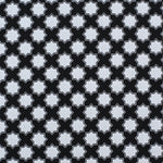 Moroccan star performance fabric in white on black