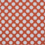 Moroccan star performance fabric in orange and white. 