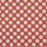 Moroccan star performance fabric in orange and white. 
