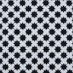 Moroccan star performance fabric in black and white. 