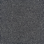 A close-up texture shot of a dark gray loop-pile handtufted rug, showing the dense, pebbled surface pattern.