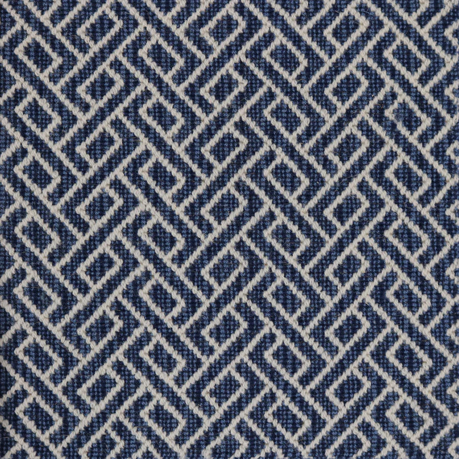 Broadloom carpet swatch geometric design in royal blue
