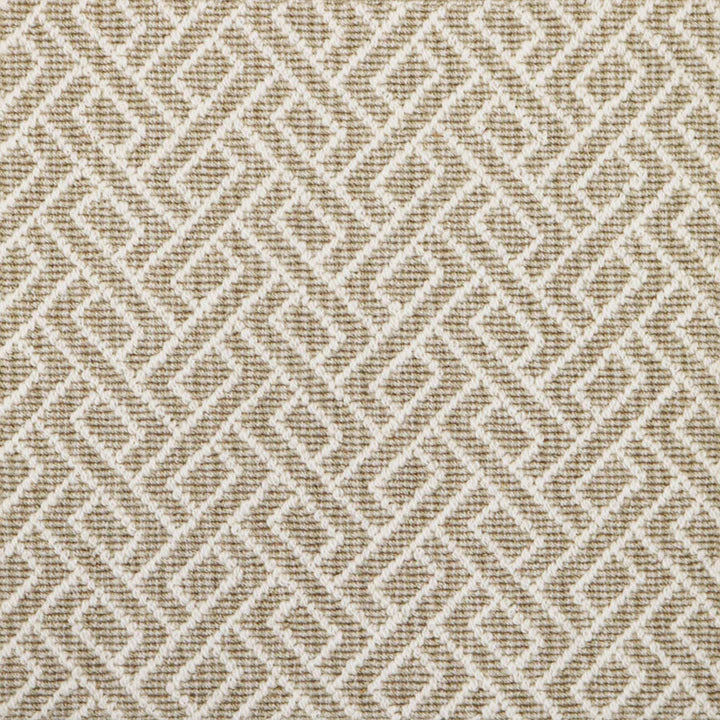Broadloom carpet swatch geometric design in beige.