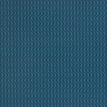 Wallpaper panel in an undulating stripe pattern in blue and pink on a navy field.