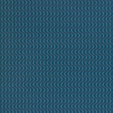 Wallpaper panel in an undulating stripe pattern in blue and pink on a navy field.