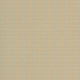 Wallpaper panel in an undulating stripe pattern in blue and white on a mustard field.