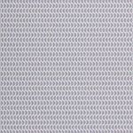 Wallpaper panel in a linear geometric print in shades of purple and navy on a light blue field.