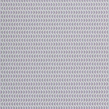 Wallpaper panel in a linear geometric print in shades of purple and navy on a light blue field.