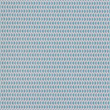 Wallpaper panel in a linear geometric print in shades of blue and pink on a light blue field.